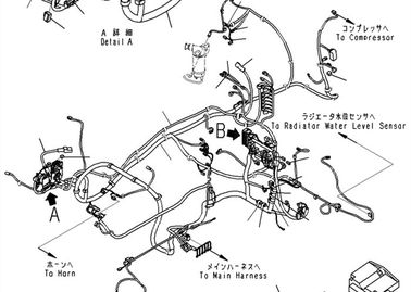 Komatsu 굴착기 예비 품목 20Y-06-43313 20Y 06 43313 주요 배선 마구 PC200
