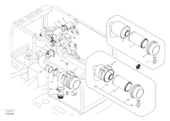 볼보 EC160B EC180B EC210B를 위한 VOE14518258 호스 도입계 굴착기 예비 품목